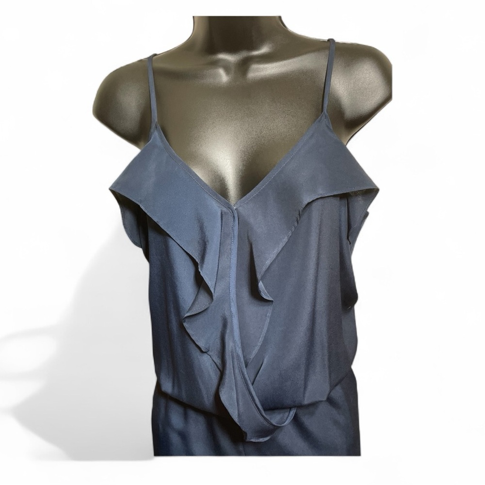 Chic Midnight Blue Ruffle Jumpsuit - Picture 2 of 2